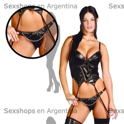 Corset corto en cuero ecologico